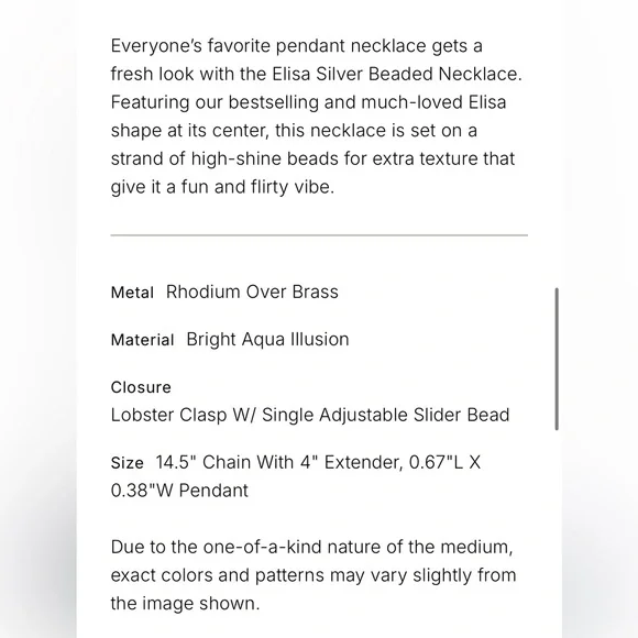 NWT Kendra Scott Elisa Beaded Necklace - Picture 5 of 6